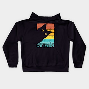 Best Cat Dad Ever Vintage Retro Cat Daddy Cat Father Kids Hoodie